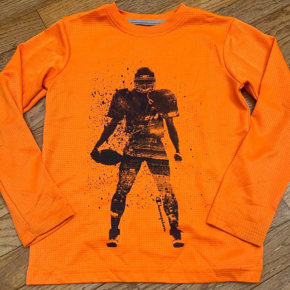 Champion Youth Boys Orange Graphic Long Sleeve Shirt Football
Size 7